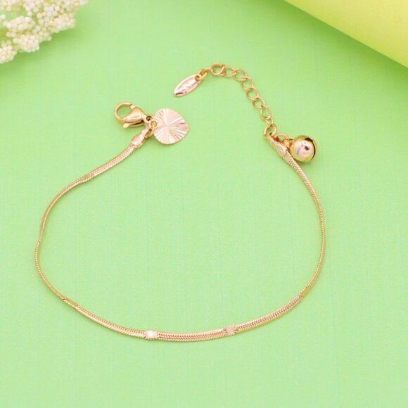 "Elegant Rose Gold Anklet with Sleek Detailing,XPAL1042 - Picture 5 of 12